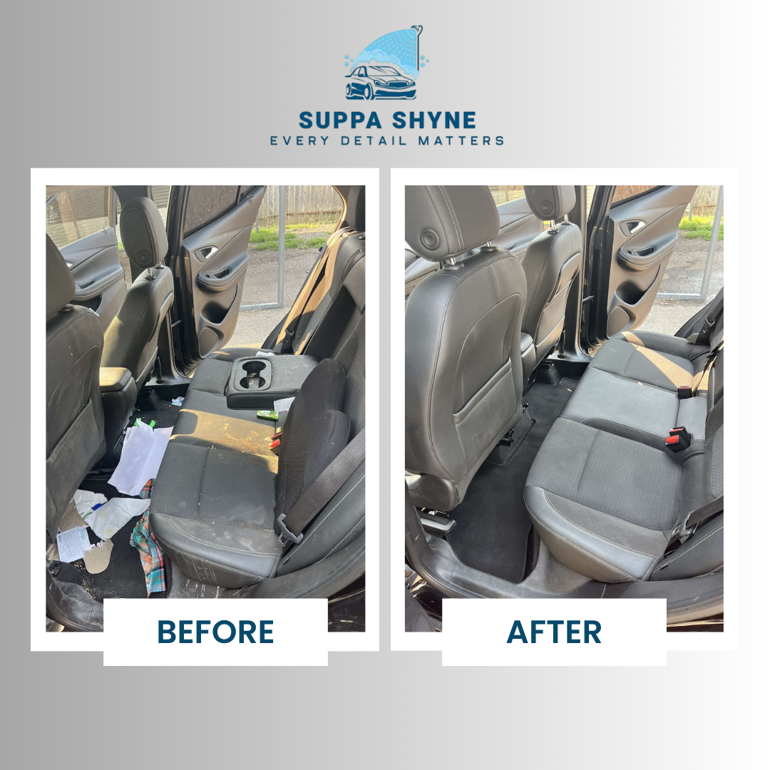 Suppa Shyne Detailing — interior before and after, Great Falls MT